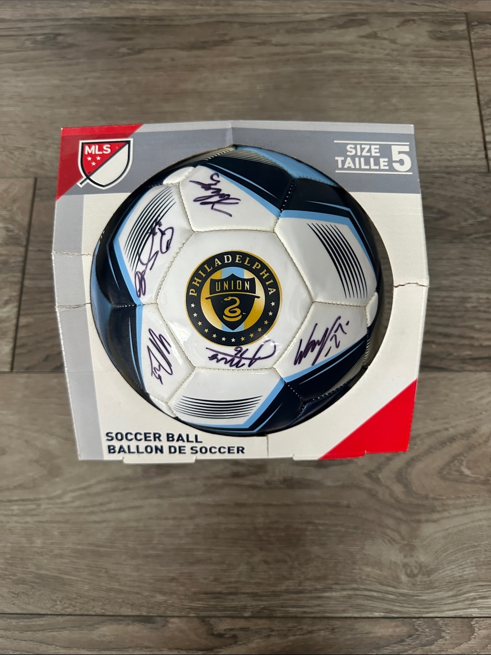 Philadelphia Union Autographed White and Navy Soccer Ball - Size 5